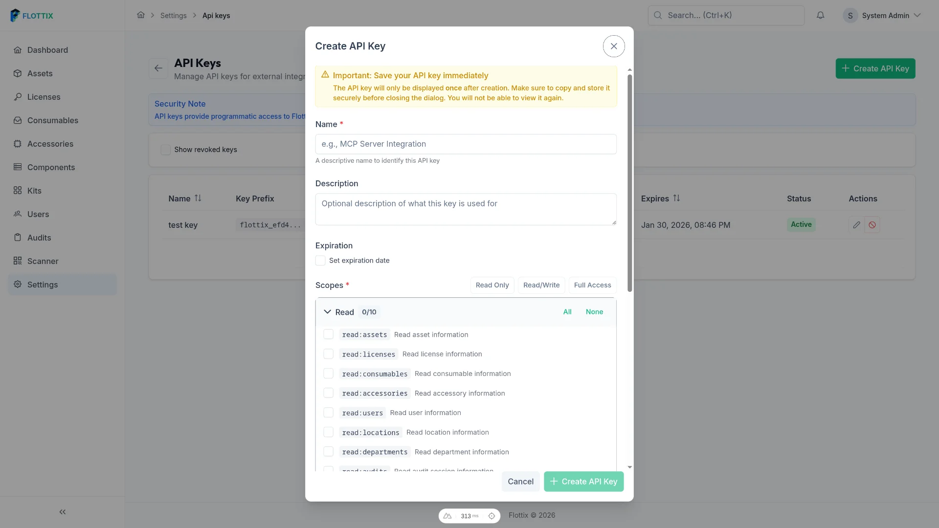 Create API Key