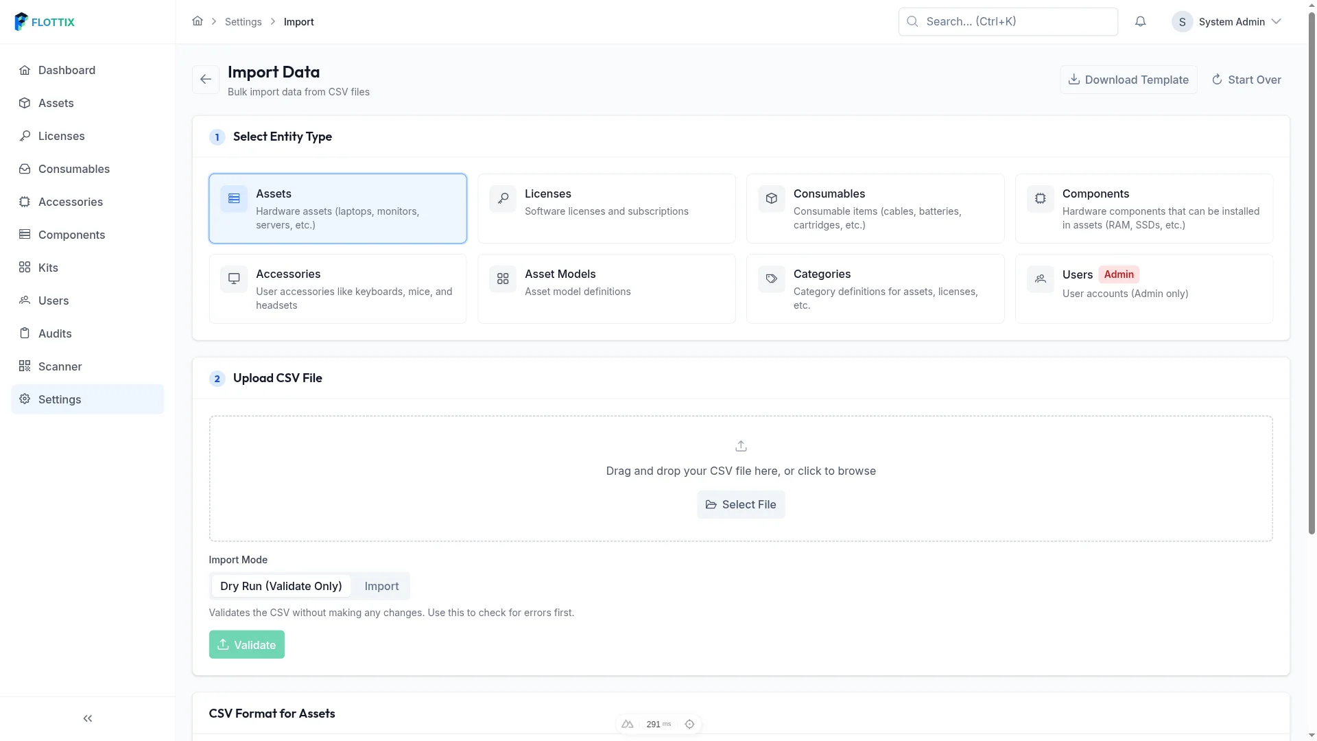 CSV Upload Interface