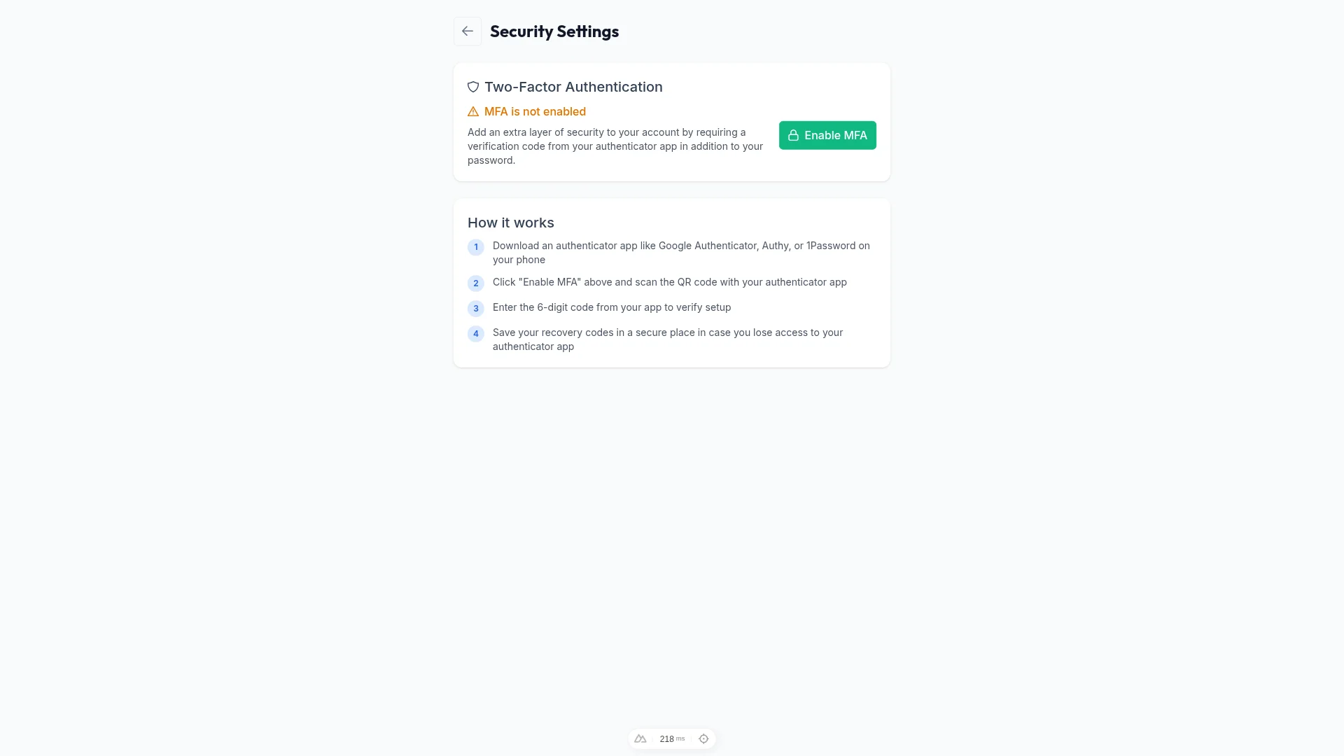 2FA Configuration